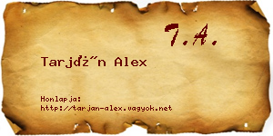Tarján Alex névjegykártya
