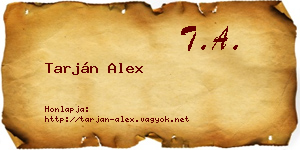Tarján Alex névjegykártya